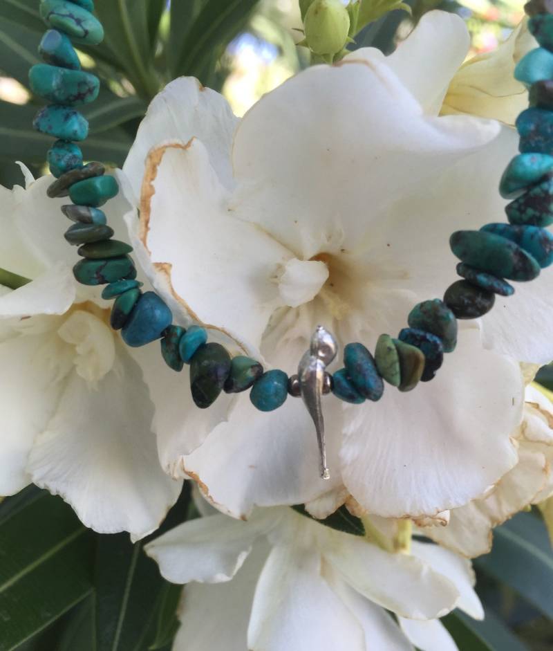 Silberne Taube Halskette Für Kinder, Mädchen Halskette, Kinder Vogel Baby, Türkis Baby von borderlandJEWELRYbby