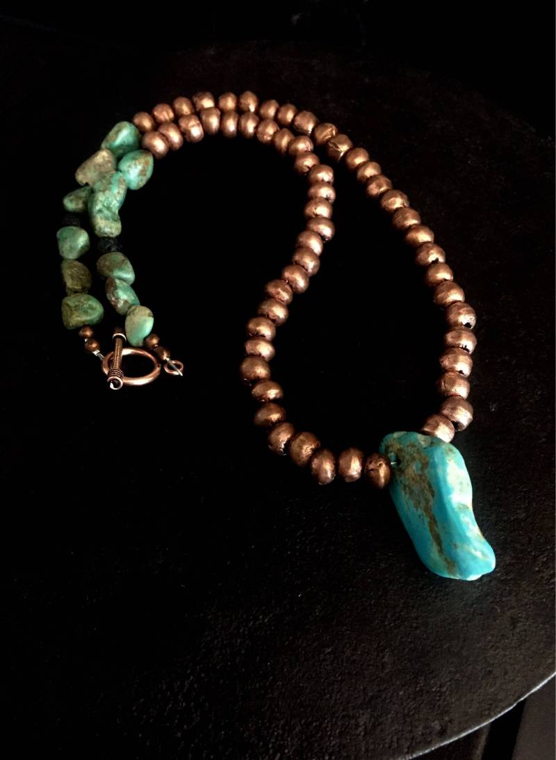 Kupfer Und Türkis Halskette, Native Stammes Kupfer Und Türkis Halskette, Native Stammes von borderlandsJEWELRY