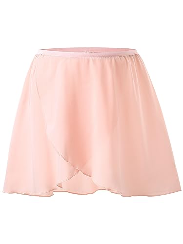 boruizhen Ballett Wickelrock Tanz Rock Chiffon Ballettrock Mädchen Mit Dehnbarem Taillenband für Kinder und Damen Rosa L von boruizhen