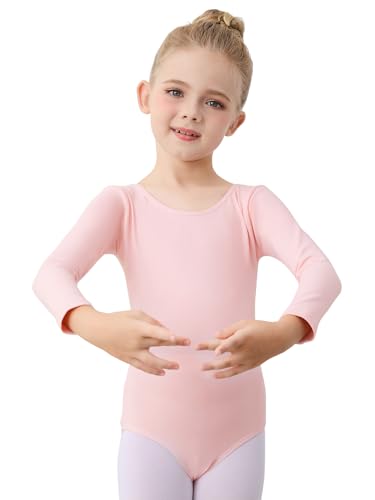 boruizhen Ballettkleidung Mädchen Turnanzug Kinder Gymnastikanzug Puffärmel Ballett Trikot für Mädchen 6-8 Jahre Rosa von boruizhen