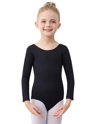 boruizhen Ballettkleidung Mädchen Turnanzug Kinder Gymnastikanzug Puffärmel Ballett Trikot für Mädchen 8-10 Jahre Schwarz von boruizhen