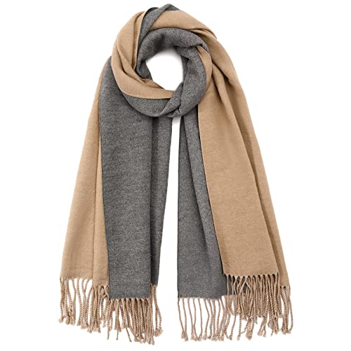 boruizhen Damen Schals Winter Warm Schal Wrap Weicher Großer Langer Schal mit Quaste Gelb von boruizhen