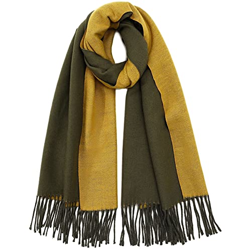 boruizhen Damen Schals Winter Warm Schal Wrap Weicher Großer Langer Schal mit Quaste Grün von boruizhen