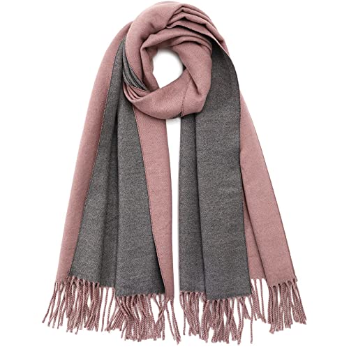 boruizhen Damen Schals Winter Warm Schal Wrap Weicher Großer Langer Schal mit Quaste Schwarz von boruizhen