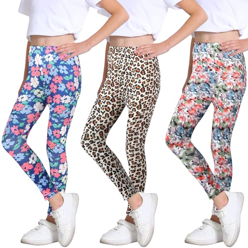 boruizhen Leggings für Mädchen 3er Pack Sport Leggings Mädchen Sporthose Bunte Kinder Turnhose 2-3 Jahre von boruizhen