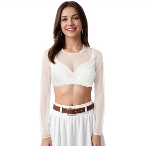 Dirndl Bluse Damen Weiß Dirndlbluse Langarm Rundhals Trachtenbluse für Oktoberfest & Karneval Transparent Elegant Blusen Traditionelle Oberteil Trachtenblusen Trachtenmi Festlich Kostüm Dirndl Bluse Damen Weiß Dirndlbluse Langarm Rundhals Trachtenbluse für Oktoberfest & Karneval Transparent Elegant Blusen Traditionelle Oberteil Trachtenblusen Trachtenmi Festlich Kostüm von boseucn