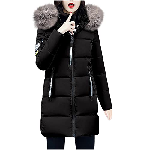 boseucn Winterjacke Damen Lang Daunenjacke Dicken Warm Gefüttert Wintermantel Winter Parka Jacke mit Kapuze lange Daunenmantel Große Größen warme Steppjacke Mantel Übergangsjacke Mädchen Frauen von boseucn