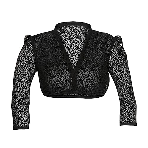 boseucn Damen Dirndlbluse Spitze, Dirndl Bluse Damen Dirndlblusen Elegante Bluse V Ausschnitt Langarm Trachtenbluse für Oktoberfest Weiß Schwarz Karneval Kostüm Bayrische Tracht Bluse Spitzenbluse von boseucn