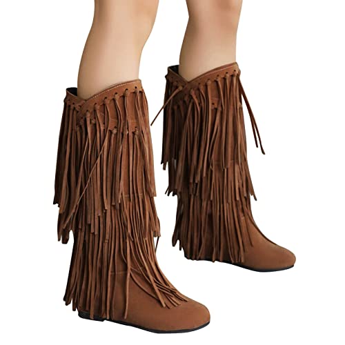boseucn Damen Hohe Stiefel, Damen Stiefel mit Absatz Fransenstiefel Kniehohe Stiefeletten Flache Absätze Fransen Warm Cowboy-Stiefel Lange Schuhe Boots Winterschuhe Ankle Boots Vintage Spitz boseucn Damen Hohe Stiefel, Damen Stiefel mit Absatz Fransenstiefel Kniehohe Stiefeletten Flache Absätze Fransen Warm Cowboy-Stiefel Lange Schuhe Boots Winterschuhe Ankle Boots Vintage Spitz von boseucn