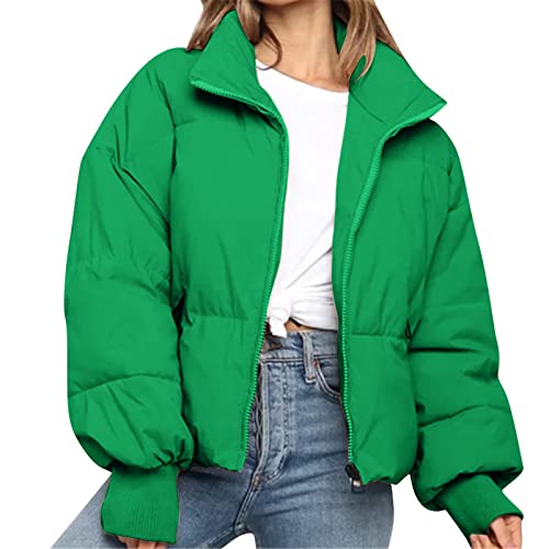 boseucn Puffer Jacke Damen Winter, Damen Daunenjacke Winterjacke Ladies Boyfriend Puffer Jacket Jacke Wattierte Steppjacke Jacke Winter Puffer Jacket Daunenjacke Damen Cropped Fit Pufferjacke von boseucn