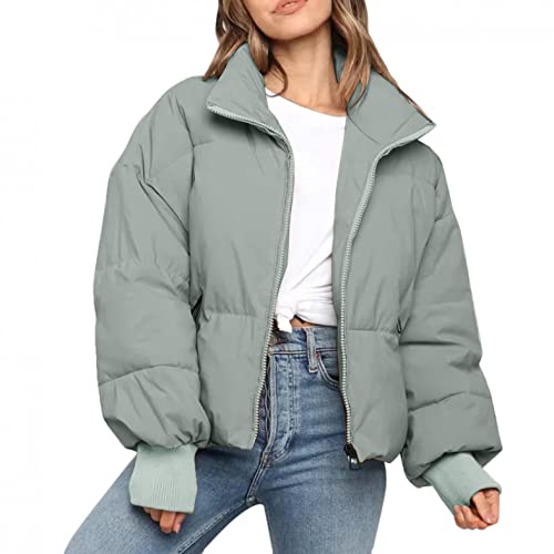 boseucn Puffer Jacke Damen Winter, Wintermantel Damen Lang Warm Gefüttert Mantel Pufferjacke Winterjacke Übergangsjacke mit Kapuze Sport Daunenjacke Große Größen Daunen Winter Leicht Steppjacke von boseucn