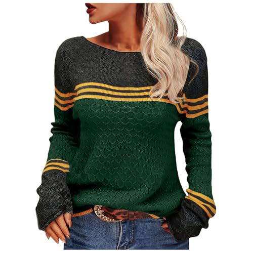boseucn Pullover Gestreift Damen, Sweatshirt Damen Oversize Streifen Pulli Teenager Mädchen Streetwear Casual Mode Tops Rundhals Langarm Oberteile Gestreift Langarmshirt Streifen Pullover Damen von boseucn