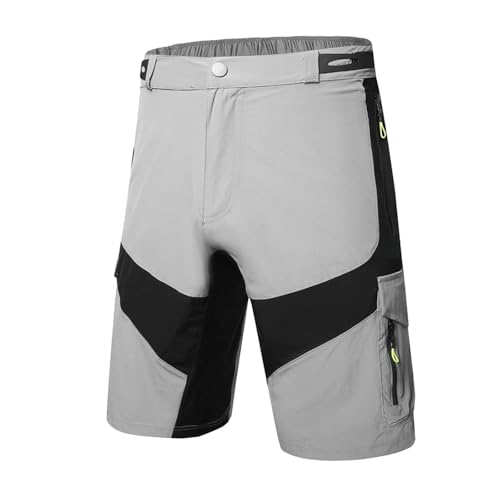 boseucn Radlerhose Herren Kurz MTB Hose Radhose Fahrradhose Herren Schnelltrocknend Mountainbike Hose Atmungsaktiv Radlerhose Wanderhose Cargo Trekking Bermuda Outdoor Rutschfest Fahrradhose von boseucn