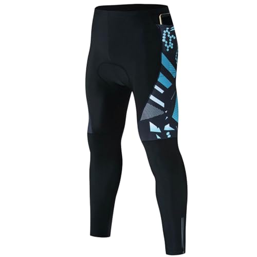 boseucn Radlerhose Herren Lang Gepolstert Gel Radunterhose MTB Hose Elastische Radhose Atmungsaktive Schnelltrocknende Stoßfeste Fahrrad Unterhosen Hosen Sommer Leichte Rutschfest Fahrradhose von boseucn