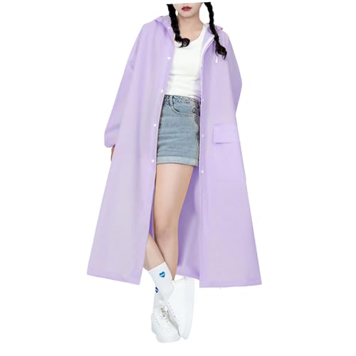 boseucn Regenjacke Damen Wasserdicht Transparent Atmungsaktiv Lang Rain Jacke Wandern Radfahren Camping Poncho Regenponcho Damen Herren Regencape Wiederverwendbar Regenjacke Faltbar Regenponcho von boseucn