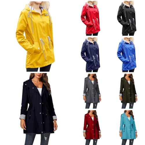 boseucn Regenjacke Damen Wasserdicht Winddichter Atmungsaktiv Regenmantel Regenparka mit Kapuze Leichte Dünne Windbreaker Übergangsjacke Große Größen Fahrrad Windjacke Trenchcoat Wandern Sommerjacke boseucn Regenjacke Damen Wasserdicht Winddichter Atmungsaktiv Regenmantel Regenparka mit Kapuze Leichte Dünne Windbreaker Übergangsjacke Große Größen Fahrrad Windjacke Trenchcoat Wandern Sommerjacke von boseucn