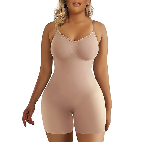 boseucn Shapewear Damen Body Stark Formend Bodys Atmungsaktiven Miederbody mit Verstellbarer Schultergurt Bauchweg Shape Bodysuit Schritt Offen Sculpting Shorts Formender Vielseitige Body Shaper von boseucn