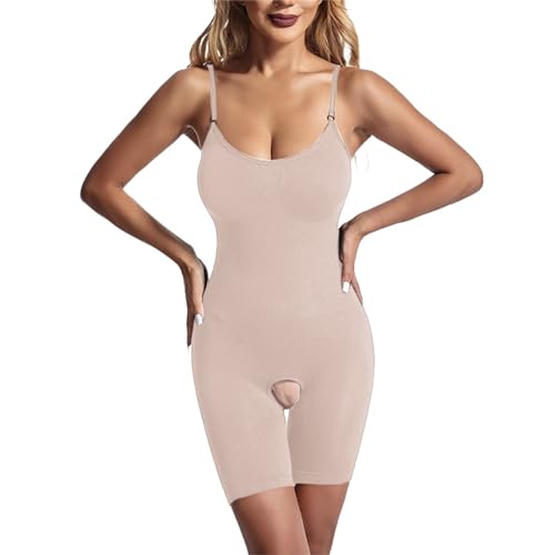 boseucn Shapewear Damen Body Stark Formend Bodys Atmungsaktiven Miederbody mit Verstellbarer Schultergurt Bauchweg Shape Bodysuit Schritt Offen Sculpting Shorts Formender Vielseitige Body Shaper von boseucn