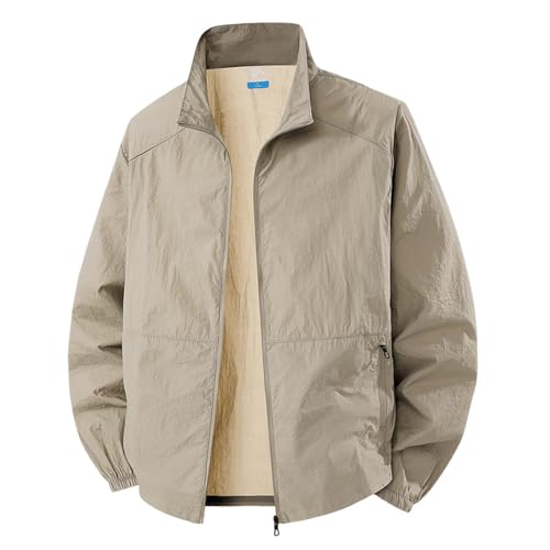 boseucn Sonnenschutz Jacke Herren Damen Sommer Einfarbig Schnelltrocknend Outwear Leichte Full Zip Hoodie Unisex Stehkragen Langarmshirt Dünn Atmungsaktive Sportshirt Angeln Wandern Funktionsshirt von boseucn