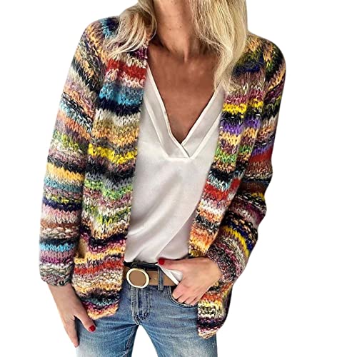 boseucn Strickjacke Damen Warm, Strickjacke Damen Zopfmuster Oversized Grobstrick Winter Cardigan mit Knöpfe V-Ausschnitt Strickmantel Strickjacke Damen Winter Oversized Zopfmuster Grobstrick von boseucn