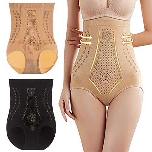 boseucn Unique Fiber Restoration Shaper, 2 Stück Damen Elastisch Body Shaper Bauchkontrolle Bauchweg Unterhose Shapewear Hip Enhancer Shapewear Hohe Taille Leggings mit Taillenformer Honeycomb Body von boseucn