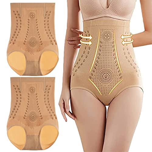 boseucn Unique Fiber Restoration Shaper, 2 Stück Damen Elastisch Body Shaper Bauchkontrolle Bauchweg Unterhose Shapewear Hip Enhancer Shapewear Hohe Taille Leggings mit Taillenformer Honeycomb Body von boseucn