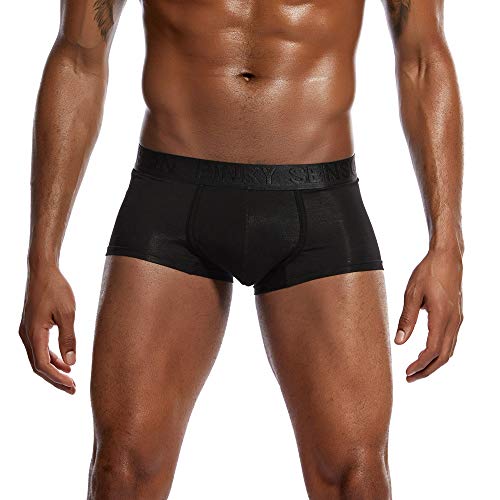 boseucn Unterhosen Männer, Boxershorts Herren Sexy Pinky SENSON Bulge Unterhosen Hohe Taille Tiefschutz Unterwäsche Mann Butt Lift String Tanga Slips Erotische Höschen Atmungsaktiv Transparent Briefs von boseucn