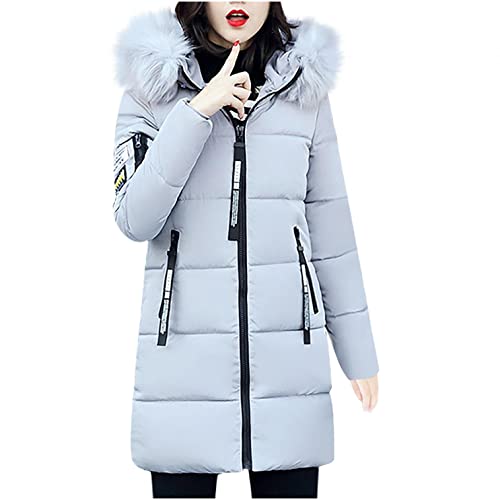 boseucn Winterjacke Damen Lang Daunenjacke Dicken Warm Gefüttert Wintermantel Winter Parka Jacke mit Kapuze lange Daunenmantel Große Größen warme Steppjacke Mantel Übergangsjacke Mädchen Frauen von boseucn