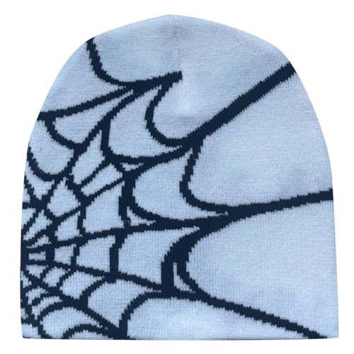 boseucn Y2k Beanie Mütze Herren Damen Teenager Y2k Cap Winter Knit Skater Beanie Mütze Hip Hop Strickmützen Baumwolle Spider Drucken Y2k Beanie Cap Hat Pink Harajuku Fashion Wintermütze von boseucn