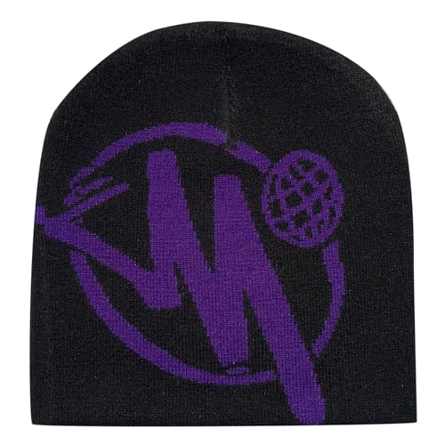 boseucn Y2k Beanie Mütze Herren Damen Teenager Y2k Cap Winter Knit Skater Beanie Mütze Hip Hop Strickmützen Baumwolle Y2k Drucken Beanie Cap Hat Harajuku Fashion Unisex Wintermütze von boseucn