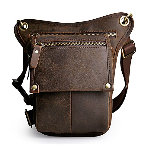 Boshiho Beintasche für Herren, Echtes Leder, Bauchtasche, Taillengürtel zum Überziehen, Vintage Geldbörse Hüfttasche für Herren von boshiho