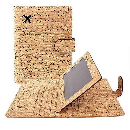 boshiho Reisepasshülle aus Kork Vegane Reise-Essentials Reisepass Hülle Passport Cover mit RFID Blocker für Damen Herren Kreditkarten Ausweis und Reisedokumente, Travel Organizer von boshiho