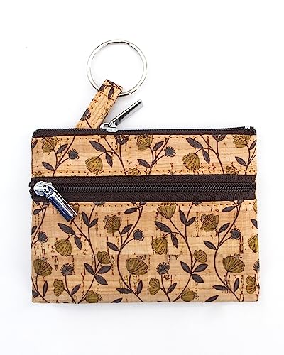 Umweltfreundliche Kork-Münzgeldbörse, Mini-Beutel, Kartenwechsel, vegane Geldbörse mit Schlüsselring, Grün/Blumen, 4.3 x 3.3 x 0.2 inch, modisch Umweltfreundliche Kork-Münzgeldbörse, Mini-Beutel, Kartenwechsel, vegane Geldbörse mit Schlüsselring, Grün/Blumen, 4.3 x 3.3 x 0.2 inch, modisch von boshiho