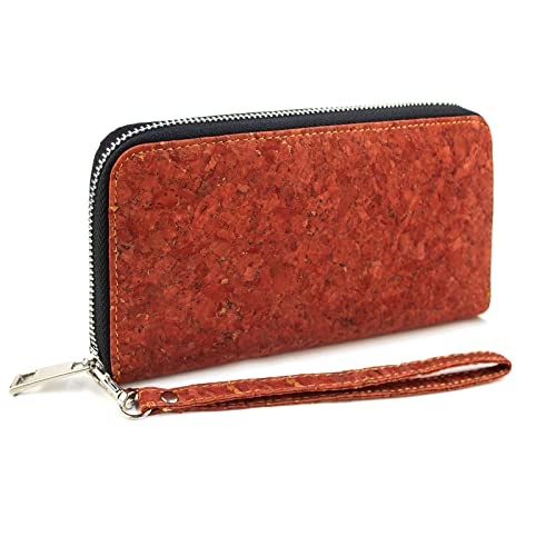 boshiho Damen Geldbörse aus Kork Vegan Große Portemonnaie Damen Kork mit Reißverschluss RFID-Schutz Geldbeutel Nachhaltig Vegan Geschenk von boshiho