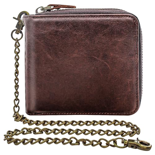 boshiho Geldbörse mit Kette Herren - Echtleder Portemonnaie mit Diebstahlsicherer Schnalle, RFID-Schutz, Münzfach & Mehreren Kartenfächern - Robustes Vintage Design für Alltag oder Geschenk boshiho Geldbörse mit Kette Herren - Echtleder Portemonnaie mit Diebstahlsicherer Schnalle, RFID-Schutz, Münzfach & Mehreren Kartenfächern - Robustes Vintage Design für Alltag oder Geschenk von boshiho
