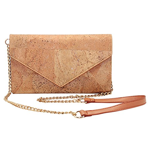 boshiho Umhängetasche aus Kork Crossbody Veganleder Nachhaltig Damen Handtasche (Holzfarbe-1) von boshiho