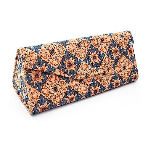 boshiho Umweltfreundliche natürliche Kork Sonnenbrille Box Faltbare Dreieck Sonnenbrillen Fall Brillen Halter Fall Schmuck Box Fall, Muster A, Einheitsgröße von boshiho