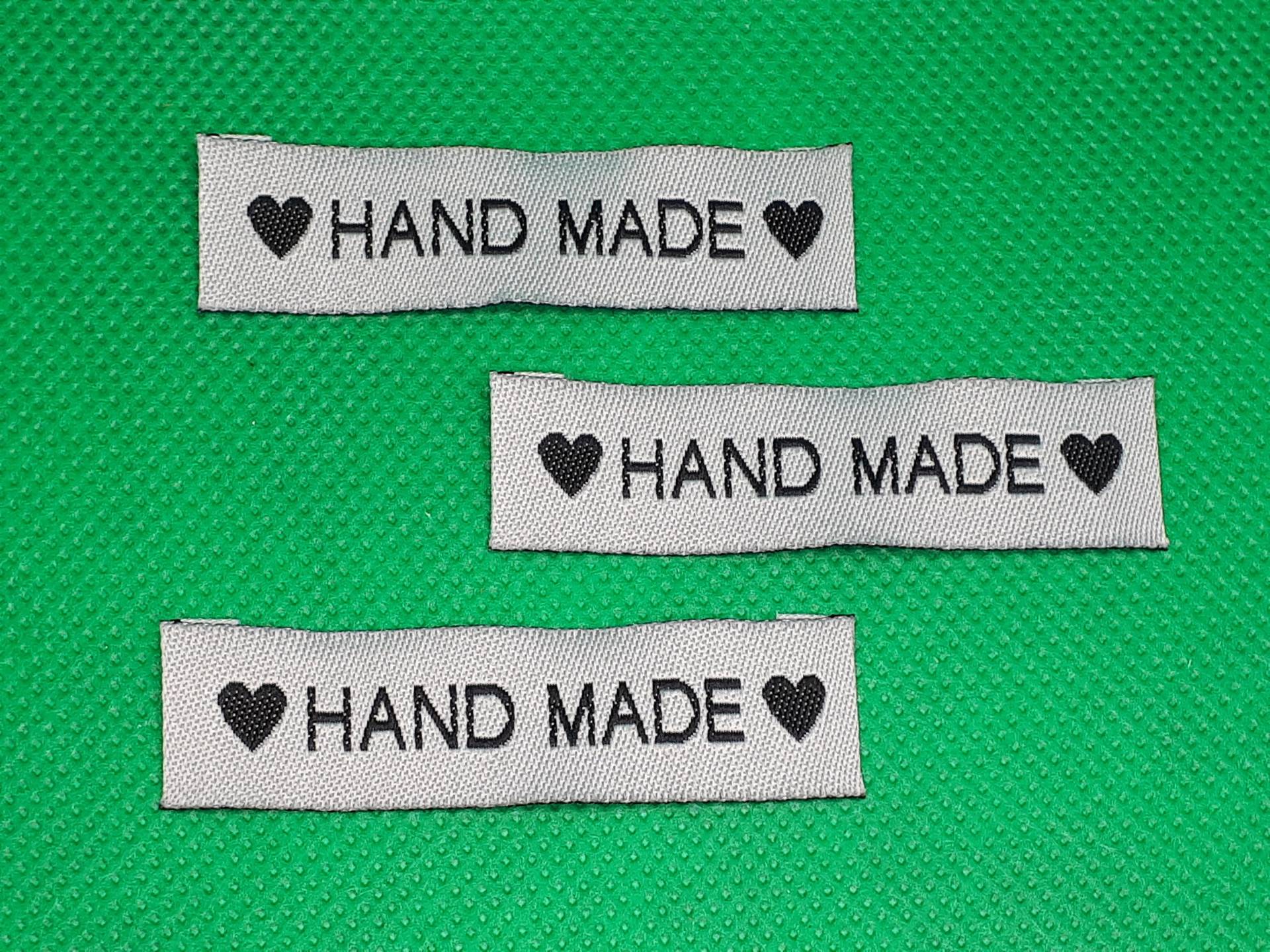 Label Handmade Hand Made 50 Stofflabel Grau Herz Etiketten Aufnäher Stoffetikett Basteln Nähen Label Handmade Hand Made 50 Stofflabel Grau Herz Etiketten Aufnäher Stoffetikett Basteln Nähen von botonesymas