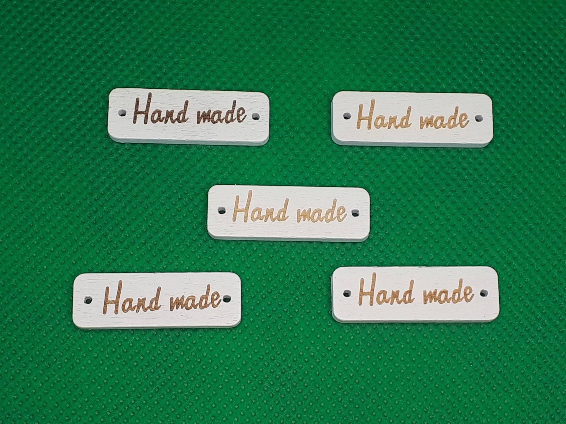 Label Handmade Weiß Hand Made Holz 2 Löcher Etiketten Stricken Basteln Nähen Scrapbooking Label Handmade Weiß Hand Made Holz 2 Löcher Etiketten Stricken Basteln Nähen Scrapbooking von botonesymas