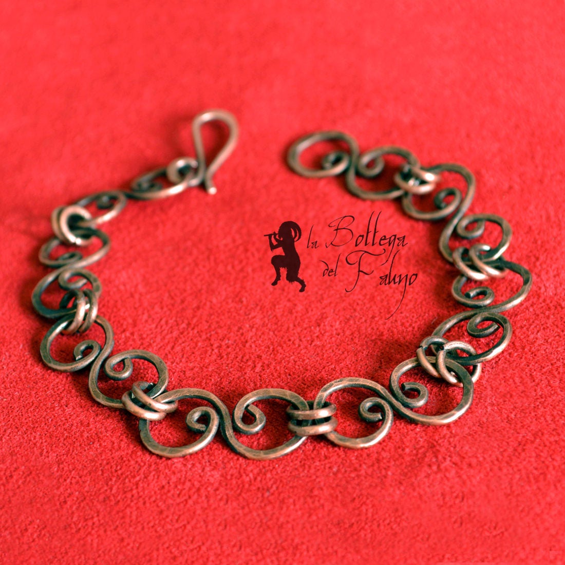 Armband Aus Geschmiedetem Kupfernetz, Handgefertigt Armband Aus Geschmiedetem Kupfernetz, Handgefertigt von bottegadelfauno
