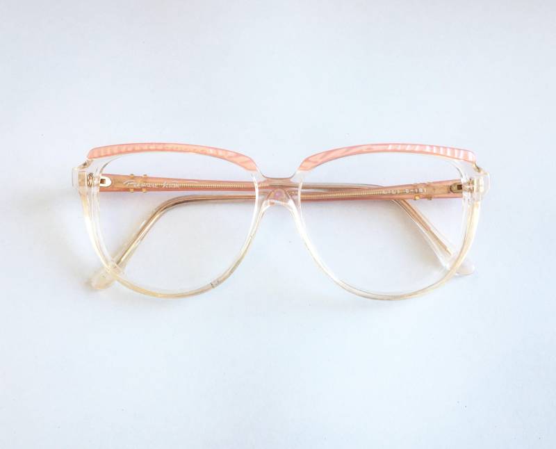 Clearance Vintage 1980Er Jahre Pfirsich Rosa Premiere Vision Kunststoff Brillen von box5
