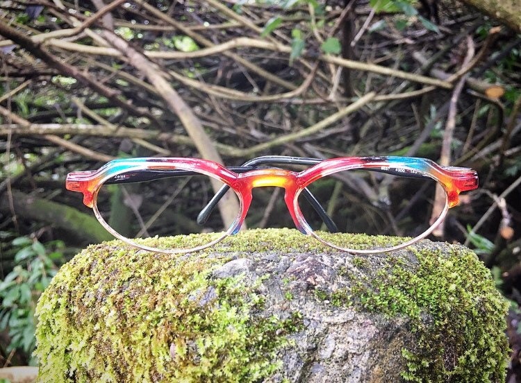 Vintage 1990 Regenbogen Zeiss Browline Brillen von box5