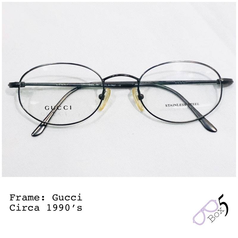 Vintage 1990's Gucci Gunmetal Runde Brille von box5