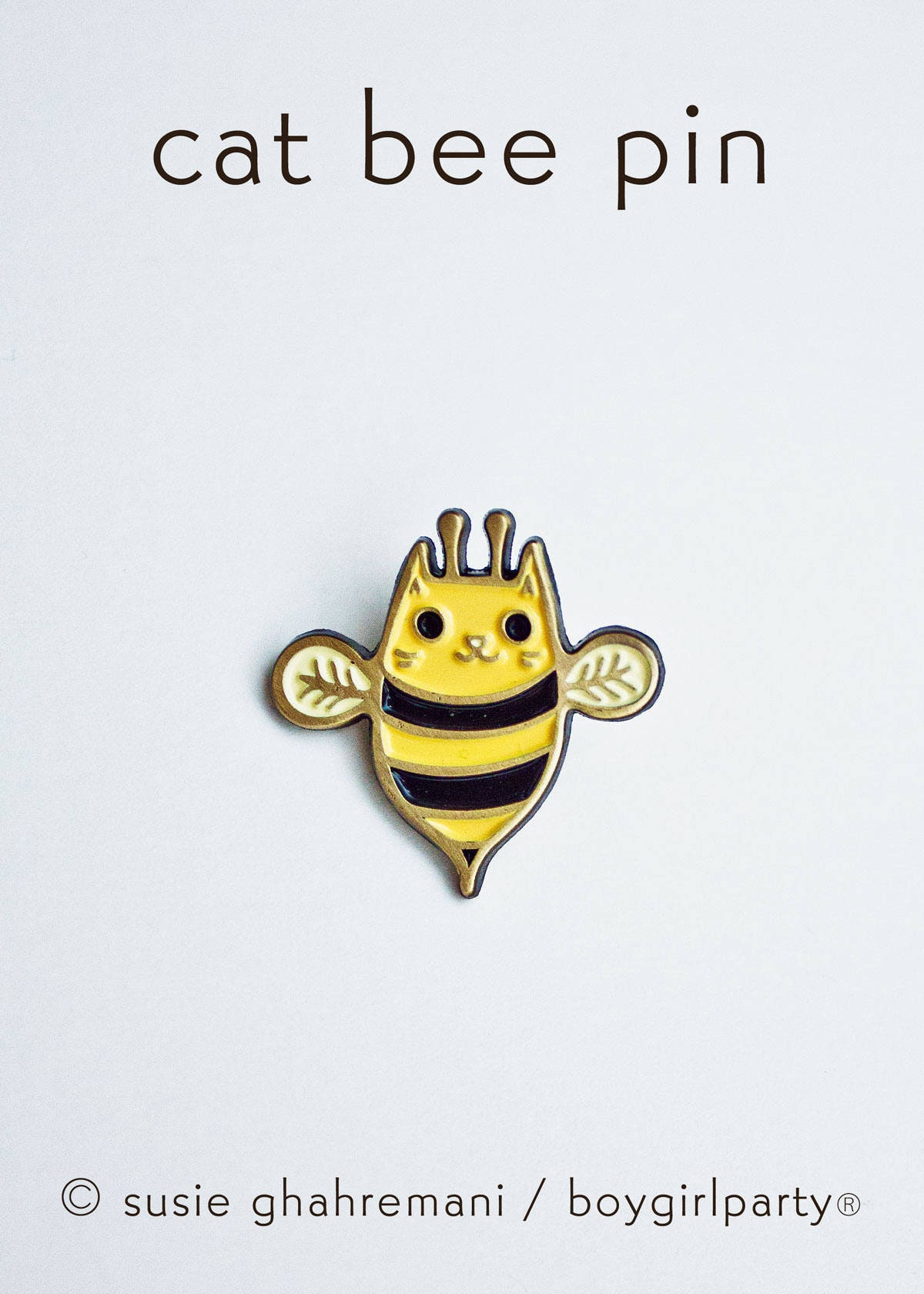 Katzen Pin Cat Bee Anstecker Biene Anstecknadel Pins von boygirlparty
