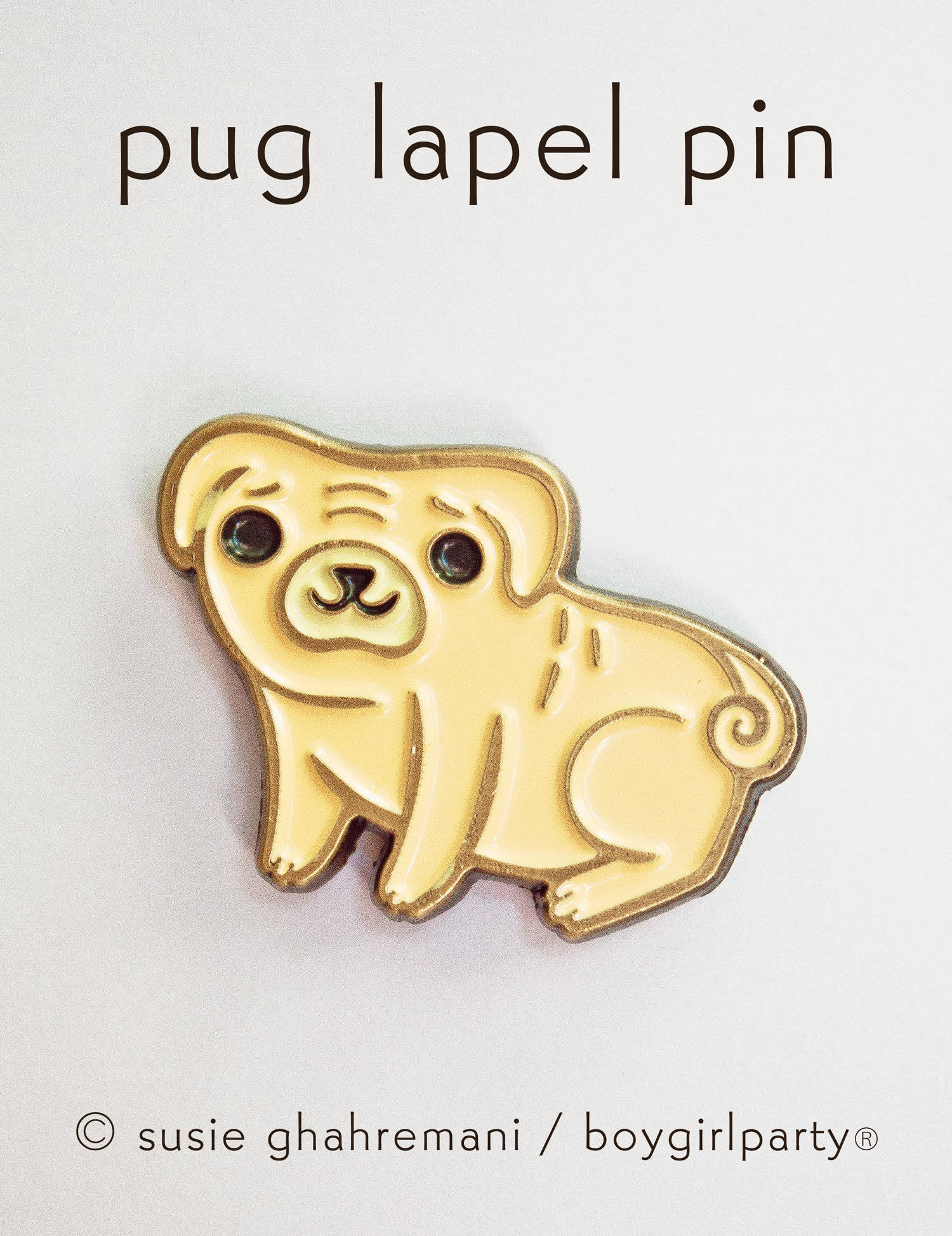 Mops Pin Anstecknadel Brosche von boygirlparty