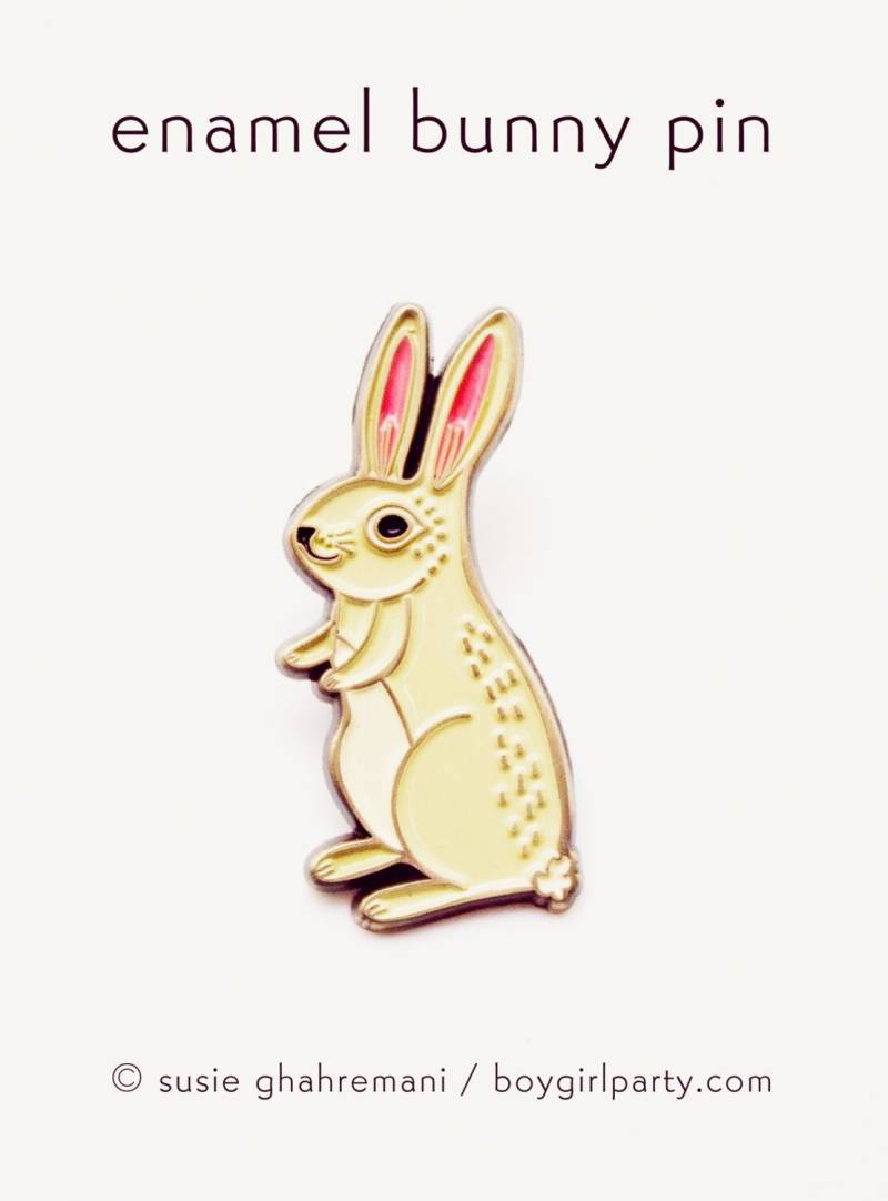 Niedliche Hase Pin/Kaninchen Brosche Emaille von boygirlparty