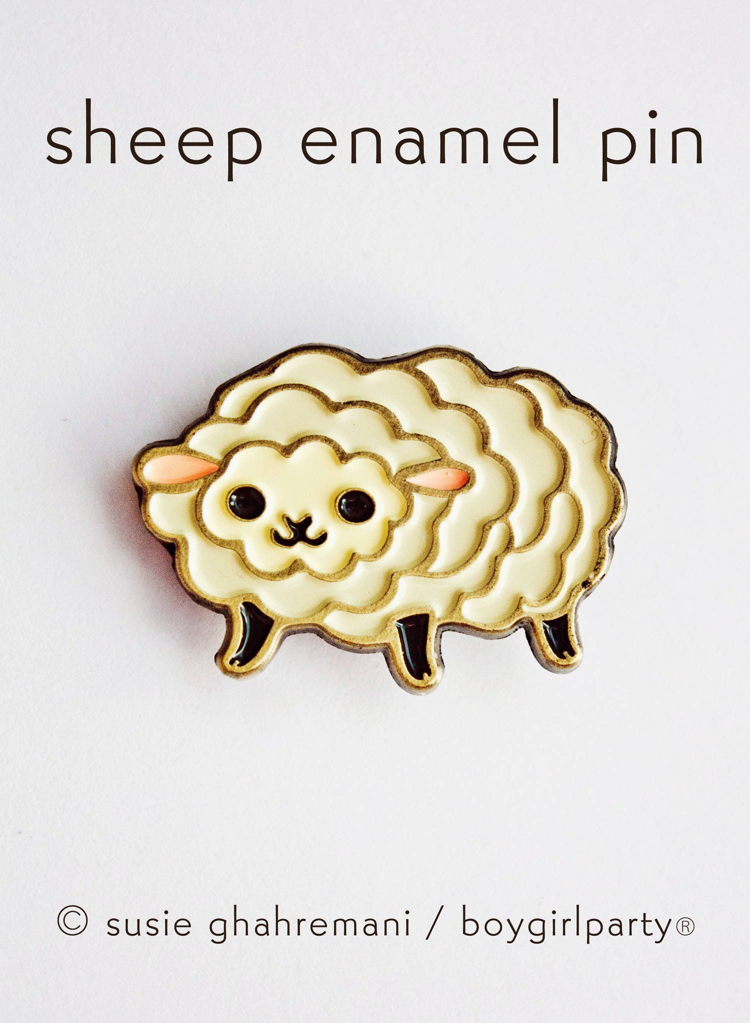 Schaf Emaille Pin Kawaii Stricken Geschenk Lamm Pin, Süßes Tier Pin von boygirlparty