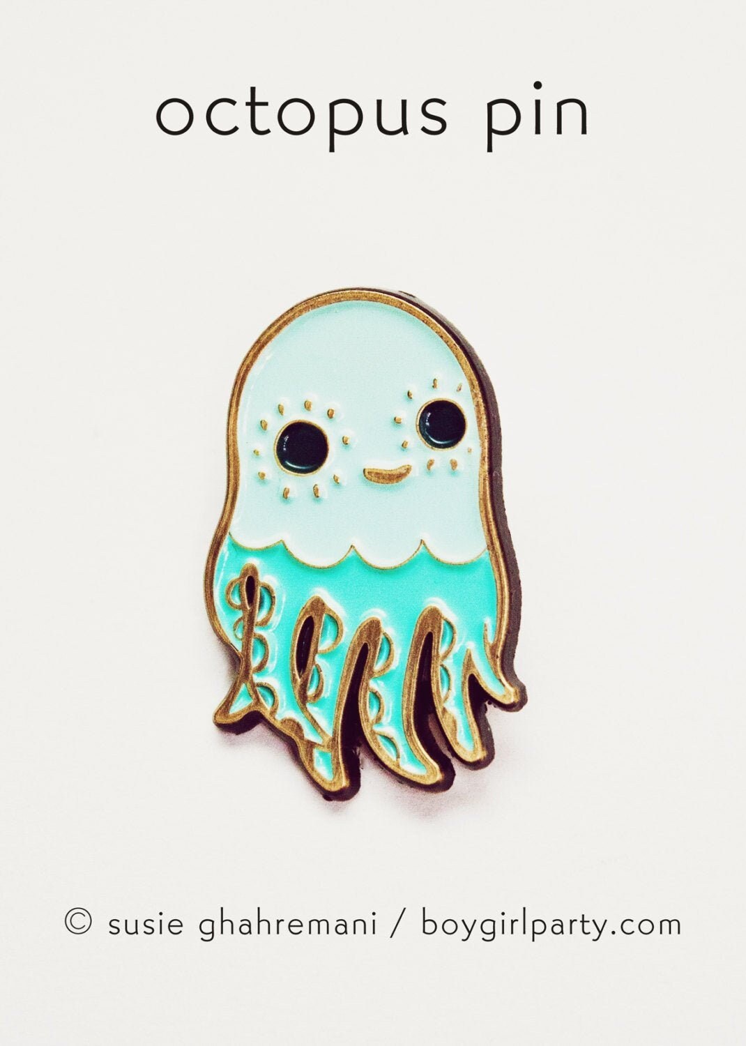 Süße Anstecker - Oktopus Emaille Pin Tintenfisch Schmuck Anstecknadel Kawaii Pins Soft Enamel von boygirlparty
