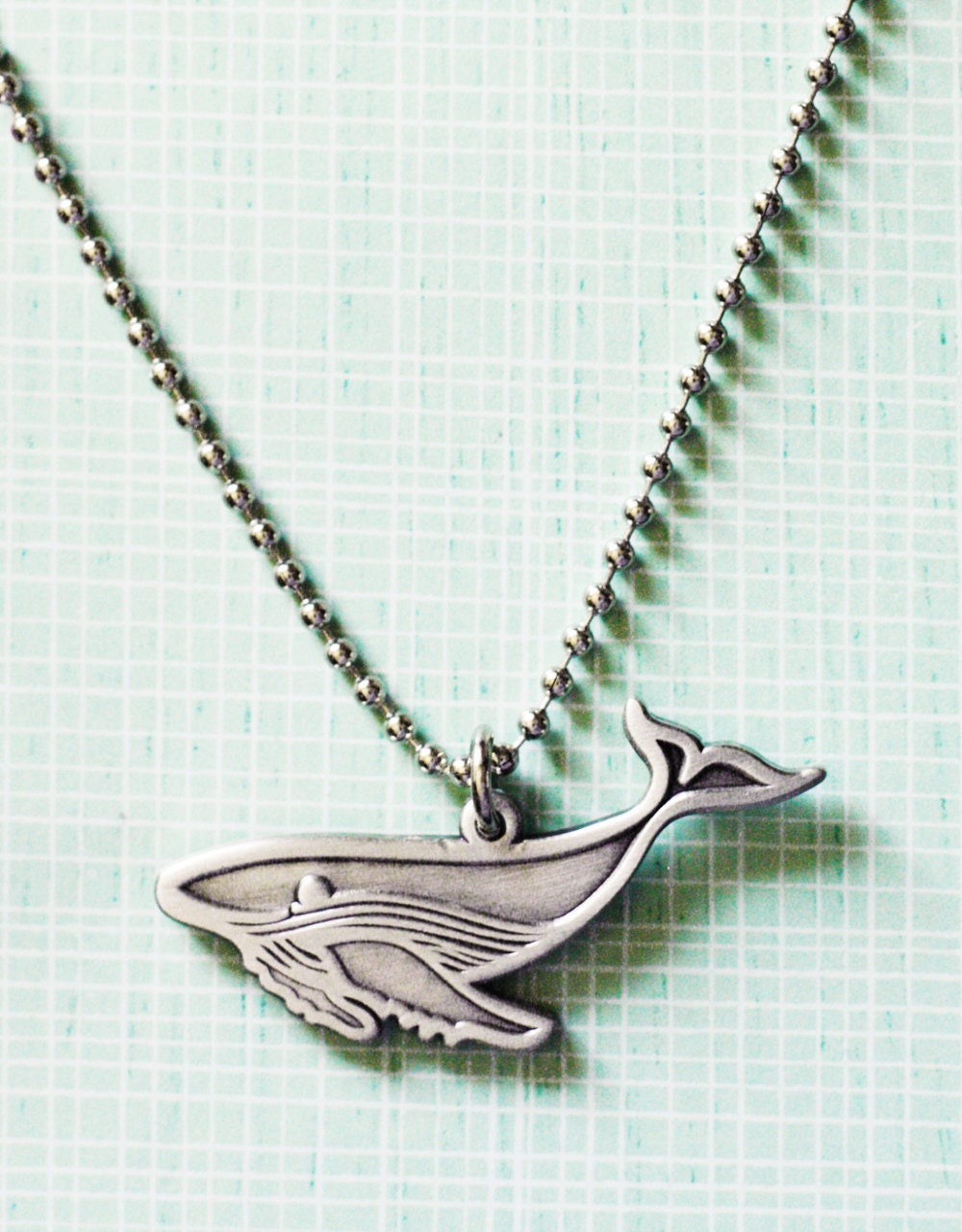 Wal Halskette Handgefertigter Buckelwal Schmuck Buckelhalskette Metall Whale von boygirlparty