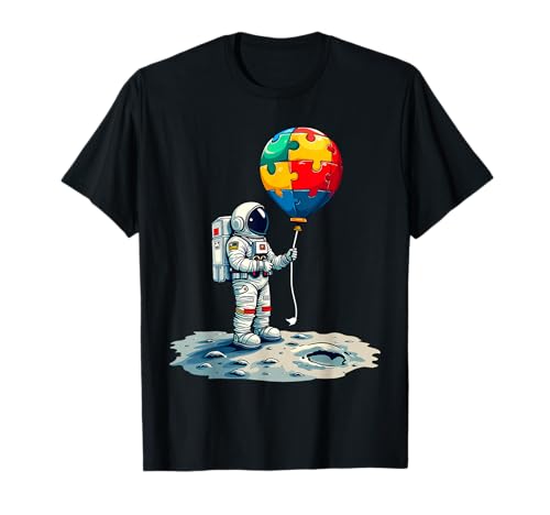 Astronaut Ballon Autismus Bewusstsein Kinder Jungen T-Shirt von boys autism awareness